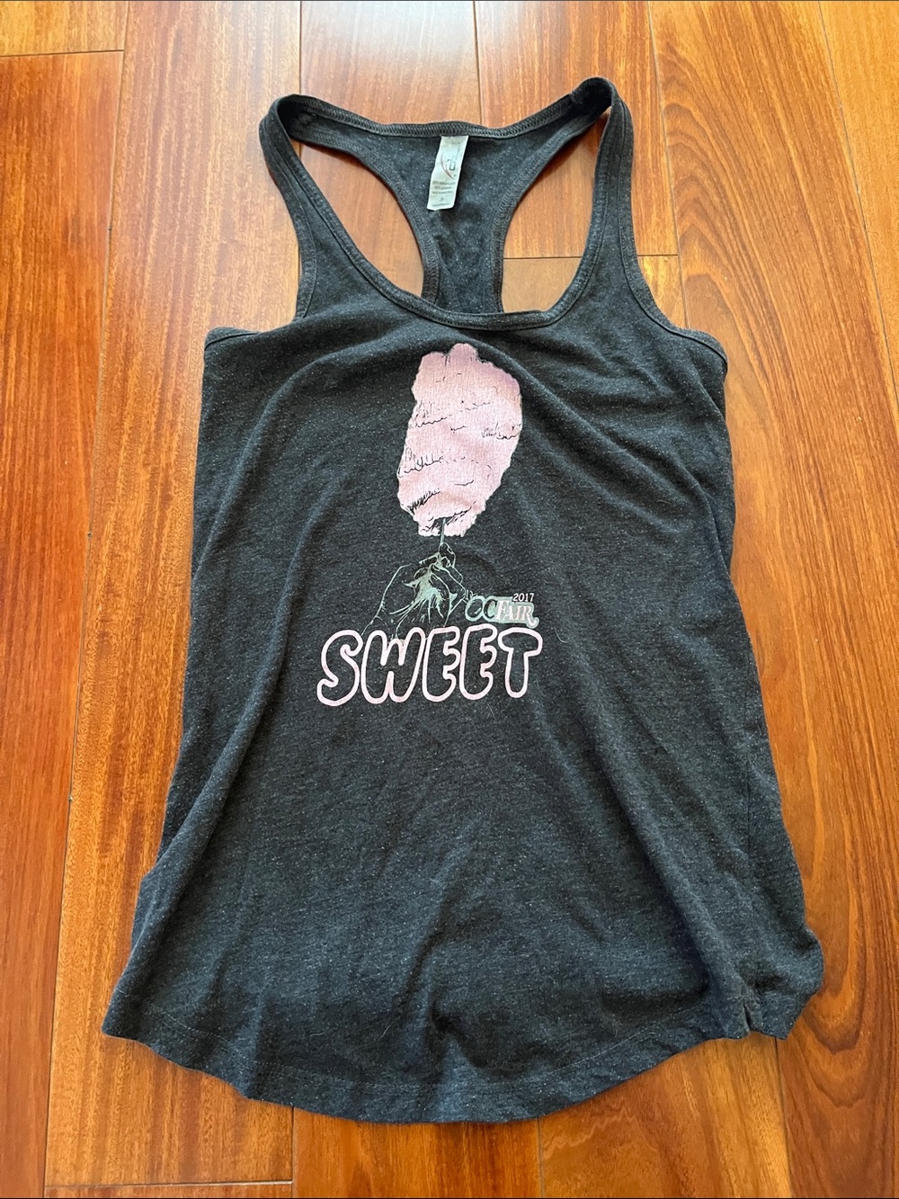 OC Fair 2017 Gray Graphic Racerback Tank Top Size S